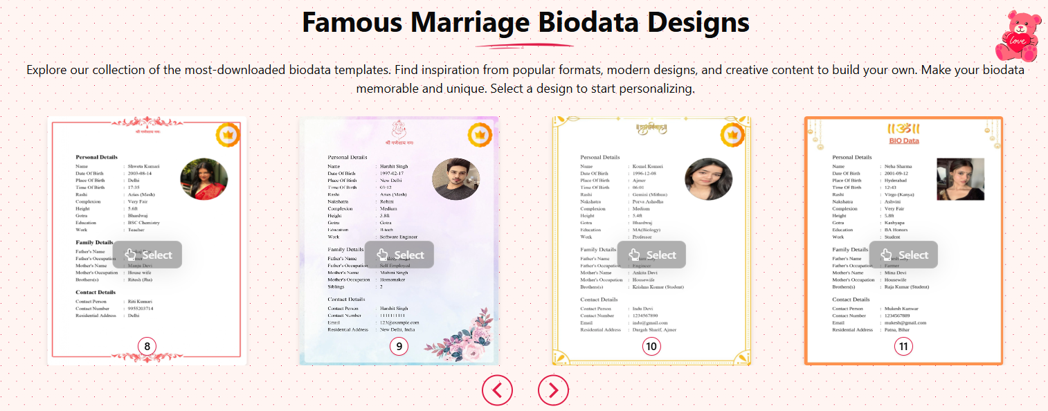 how to make marriage biodata template