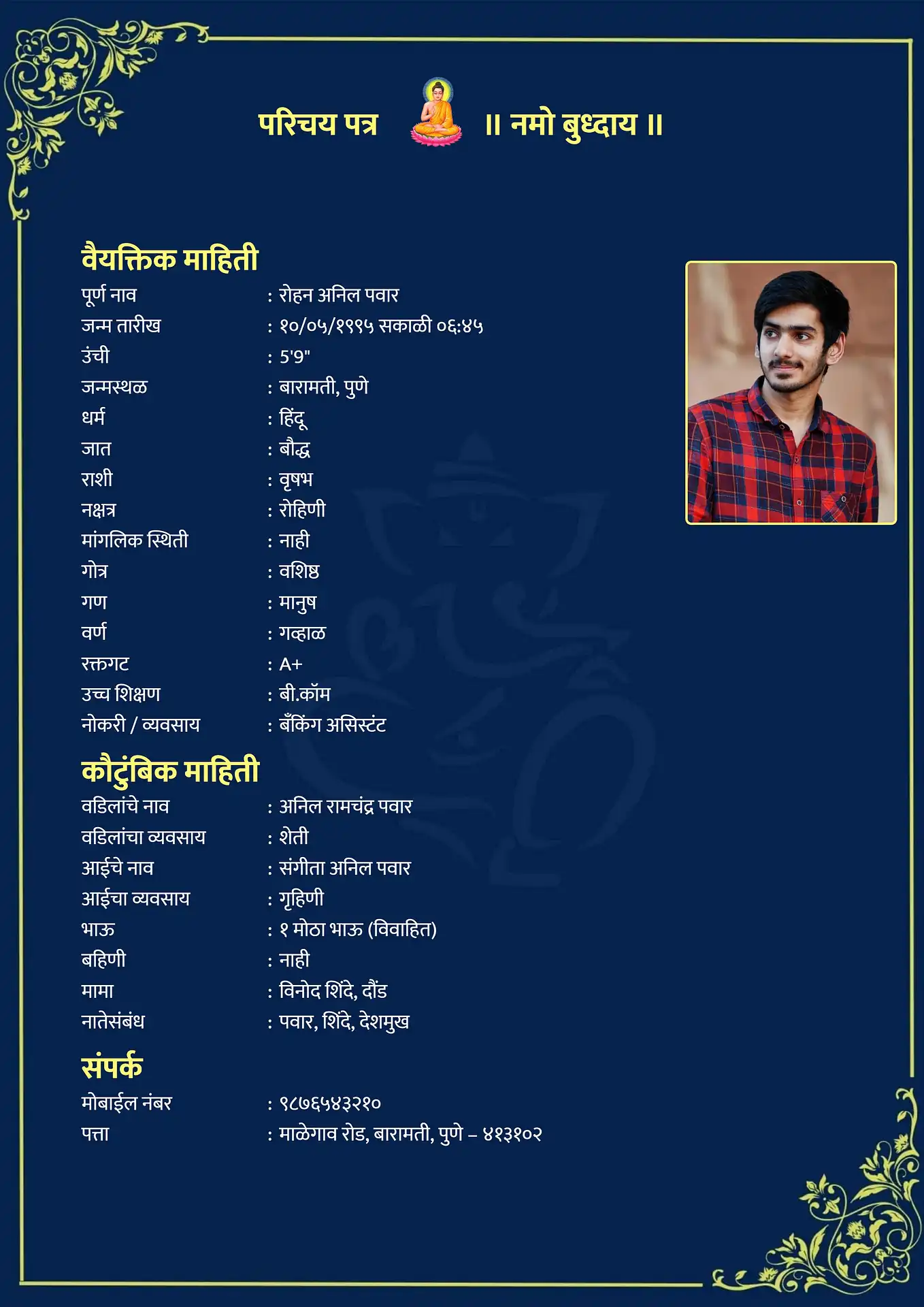 Template 5 biodata template